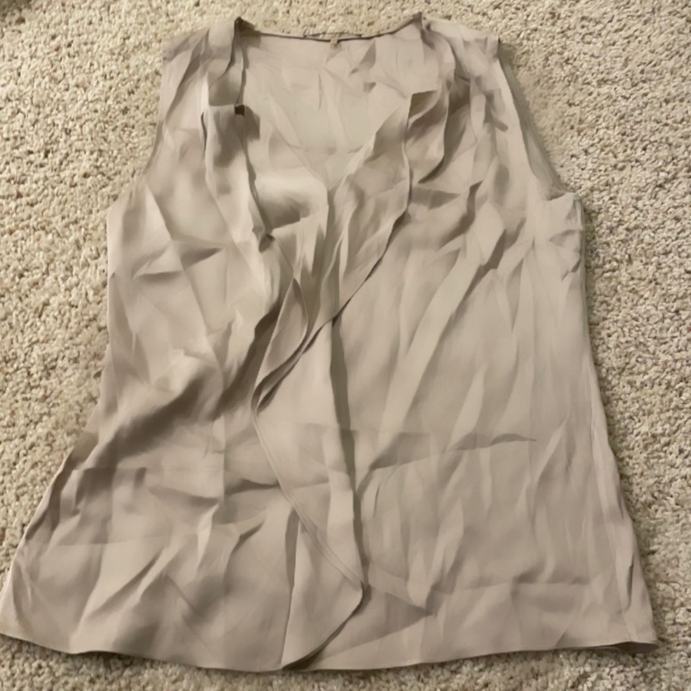 Elie Tahari Beige Silk Sleeveless Top